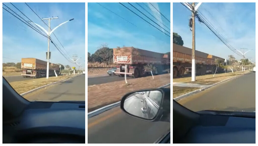 Loucura Caminhoneiro trafega na contramão em via de sentido único