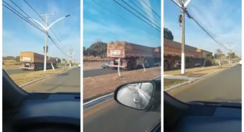 Loucura: Caminhoneiro trafega na contramão em via de sentido único