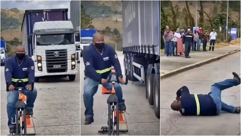 Caminhoneiros são colocados na pele de ciclistas