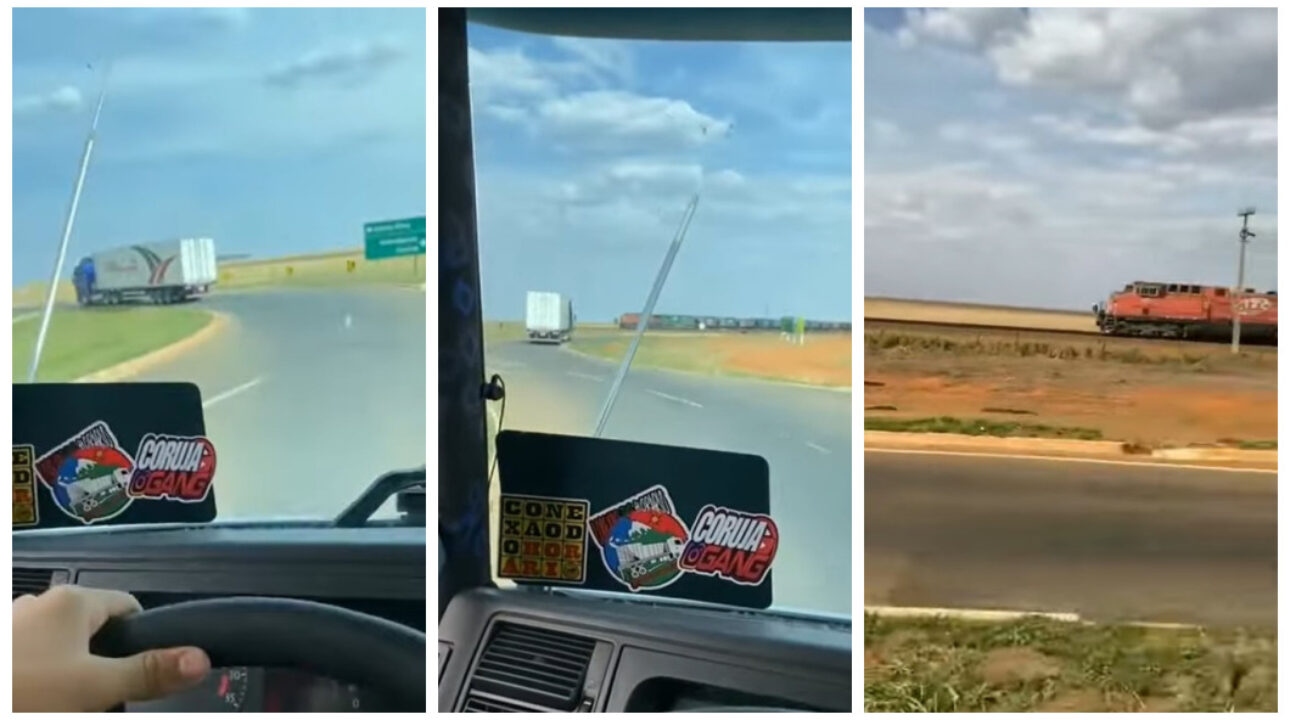 Veja o que o maquinista do trem fez com o caminhoneiro