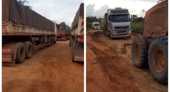 Caminhões e Trator Puxando Caminhão Atolado