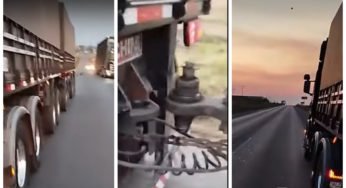 Caminhoneiro grava vídeo de verdadeiro milagre com o seu veículo em rodovia