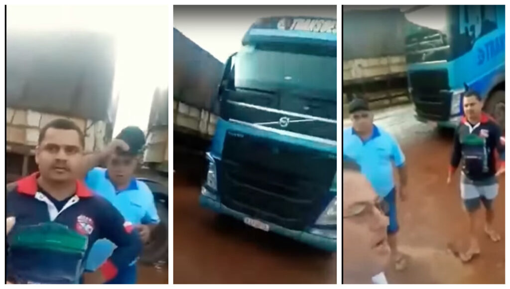 Caminhoneiros discutem e uma briga generalizada se instaura na estrada