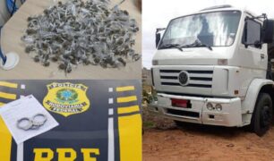 PRF recupera caminhão roubado, apreende drogas e prende acusado de homicídio em Natal