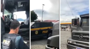 Policial Rodoviária Federal novamente humilhando caminhoneiro
