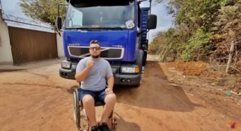 Sistema eficiente permite que um caminhoneiro cadeirante tenha acesso ao seu caminhão