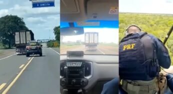 Vídeo: PRF persegue e troca tiros com criminoso que tentava levar um caminhão roubado para o Paraguai