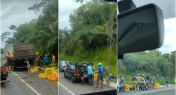 Após se desprender de caminhão, carga de cerveja é saqueada em Sergipe