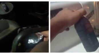 Véspera de fim de ano caminhoneiro esquenta marmita em motor de caminhão