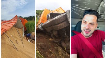 Volvo NH avaliado em mais de 1 milhão do Bruno Garcia tomba após 3 meses de trabalho