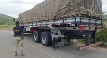 Caminhoneiro não leva documentos de carga e acaba ficando com produto retido durante fiscalização