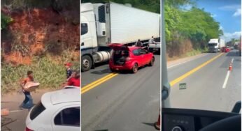 Após quebrar na BR – 153, caminhão é frigorífico saqueado