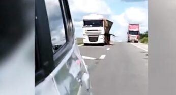 Caminhoneiro surta e quase mata uma família na BR-116