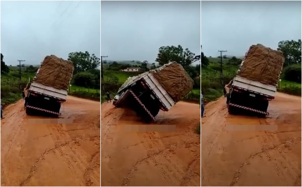 Caminhão tombando