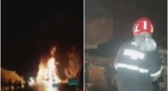 Caminhoneiro que foi socorrido em veículo em chamas morre no hospital