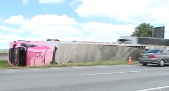 Descobrimos a caminhoneira que dirigia a carreta rosa tombada no contorno leste em São José dos Pinhais(PR)