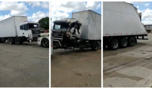 Seguradora nega assistência e devolve caminhão todo destruído para caminhoneiro