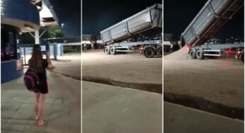 Caminhoneiro perde a paciência e descarrega na porta da empresa em Ponta Grossa
