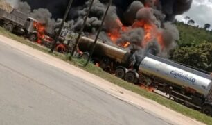 14 caminhões são destruídos após veículo pegar fogo na BR-116