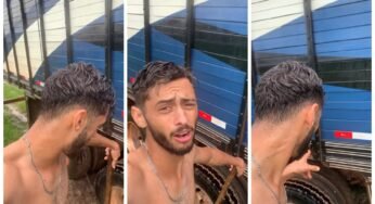 Desatolando caminhão com enxada, caminhoneiro conta que isso não estava em seus sonhos