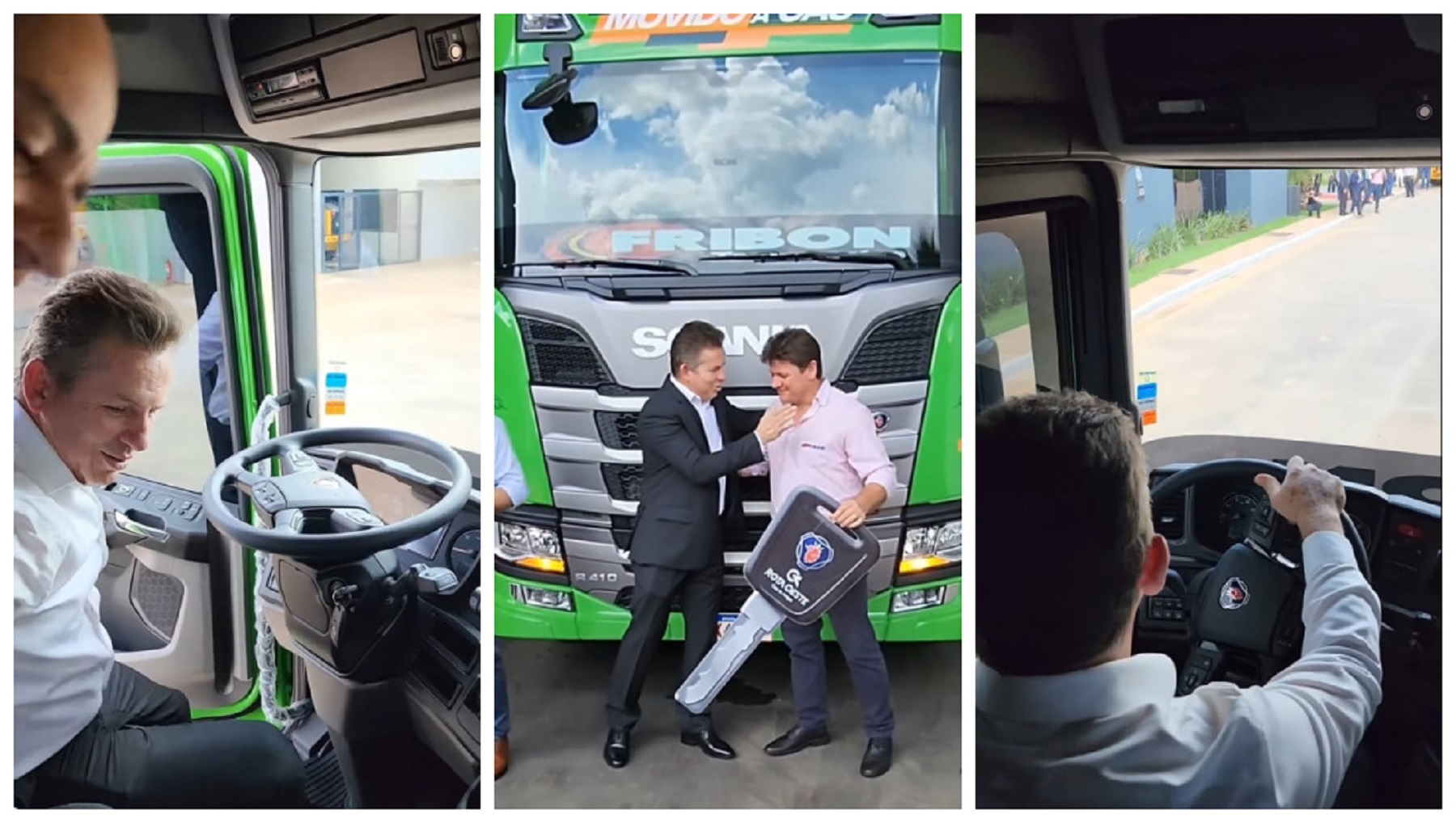 Governador testa primeiro Scania movido a gás em Mato Grosso