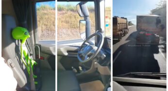 Boneco alienígena é flagrado no banco de motorista em rodovia