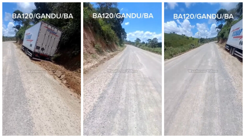 Caminhoneiro quase tomba caminhão tentando evitar colisão em ultrapassagem irregular