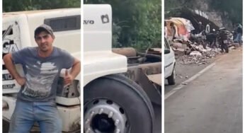 Caminhoneiro vive milagre após sobreviver a um acidente onde sua cabine foi arrancada