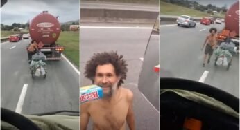 Video: Andarilho recebe ajuda de caminhoneiro e video viraliza na internet