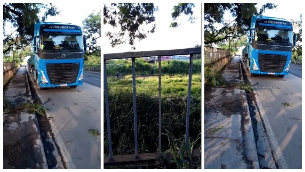 Caminhoneiro para carreta em rodovia atravessa trilho e acaba sendo atropelado por trem