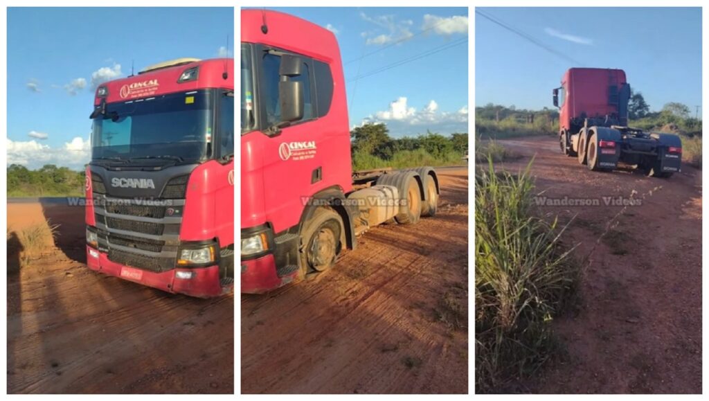 Pneu de caminhão estoura em rodovia e caminhoneiro evita acidente