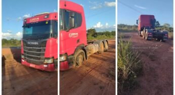 Pneu de caminhão estoura em rodovia e caminhoneiro evita acidente