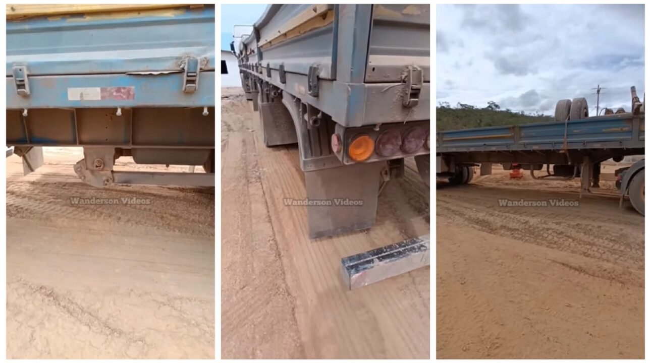 Caminhoneiro perde eixo de carreta após passar por quebra-molas a 130 km/h.