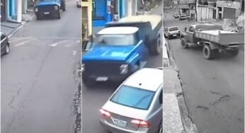 Caminhão perde controle e atinge muro de casa em São Paulo