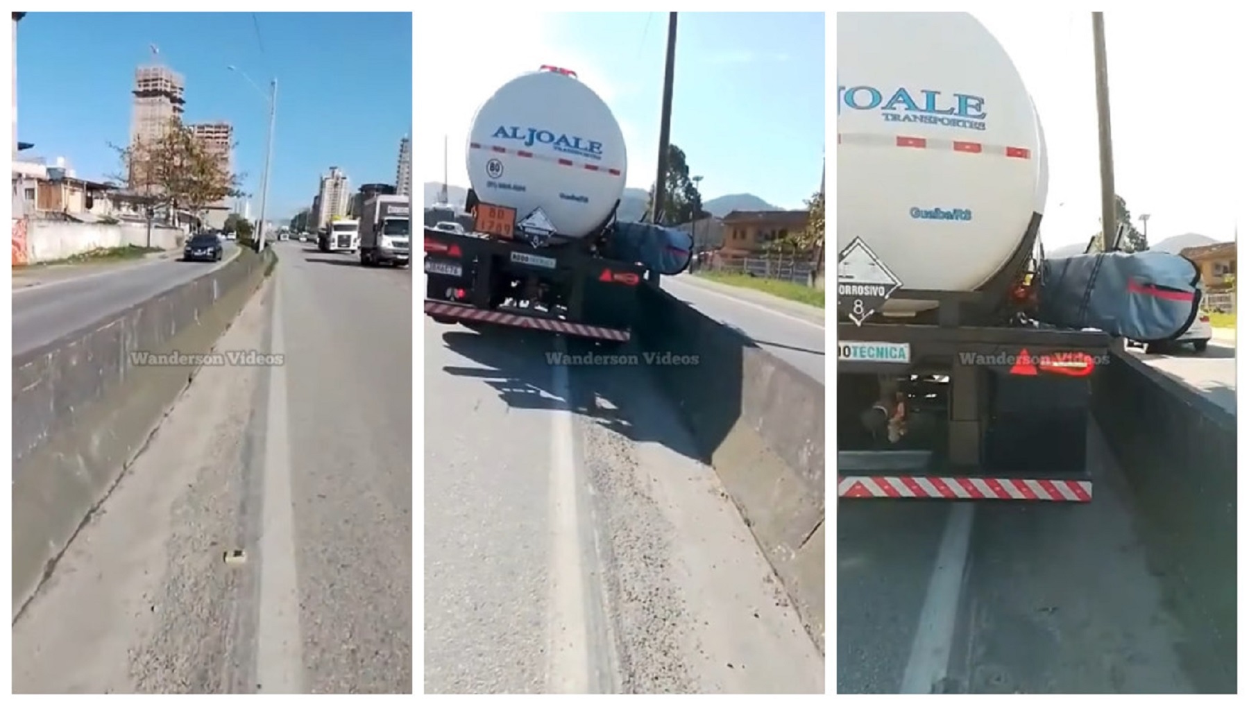 Caminhoneiro é surpreendido com prancha de surf em carreta