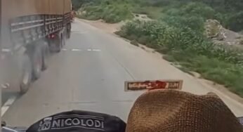 Caminhoneiro perde freio na descida da serra de São Vicente