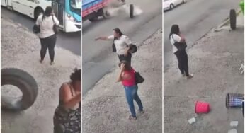 Mulher conta sua experiência de quase ser atingida por um pneu de caminhão em movimento