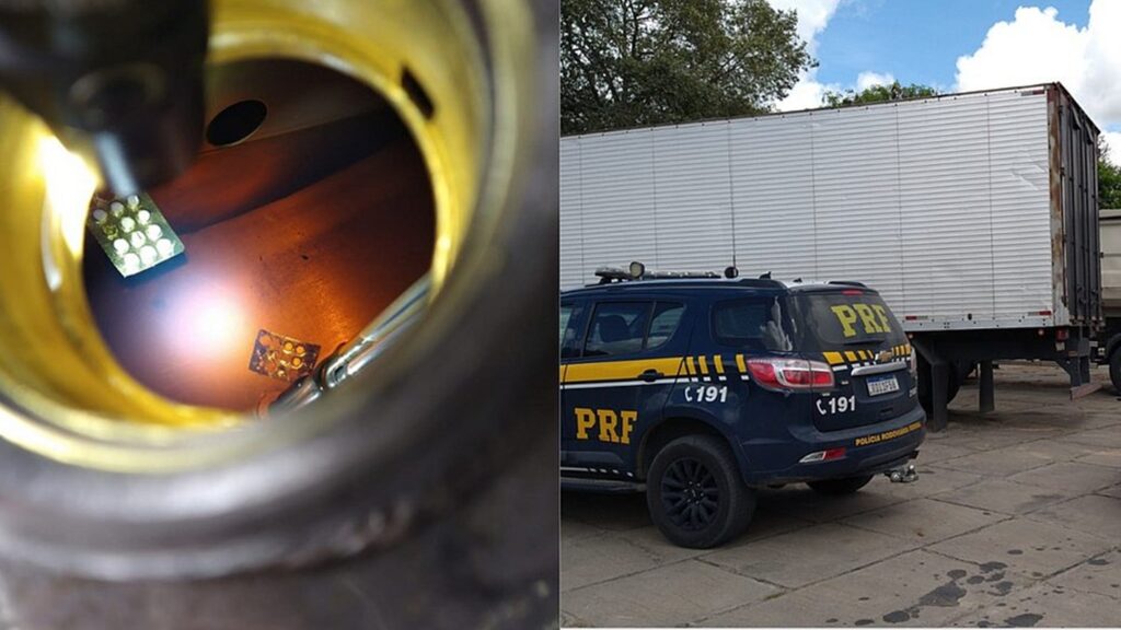 caminhoneiro com comprimidos de rebite no tanque