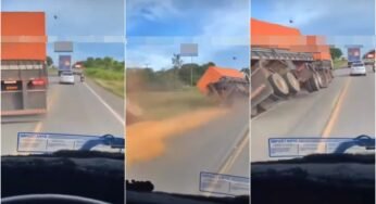 Video: Caminhoneiro faz quebra de asa e o pior acontece