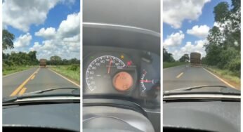 Caminhoneiro é flagrado dirigindo caminhão a mais de 150 km/h