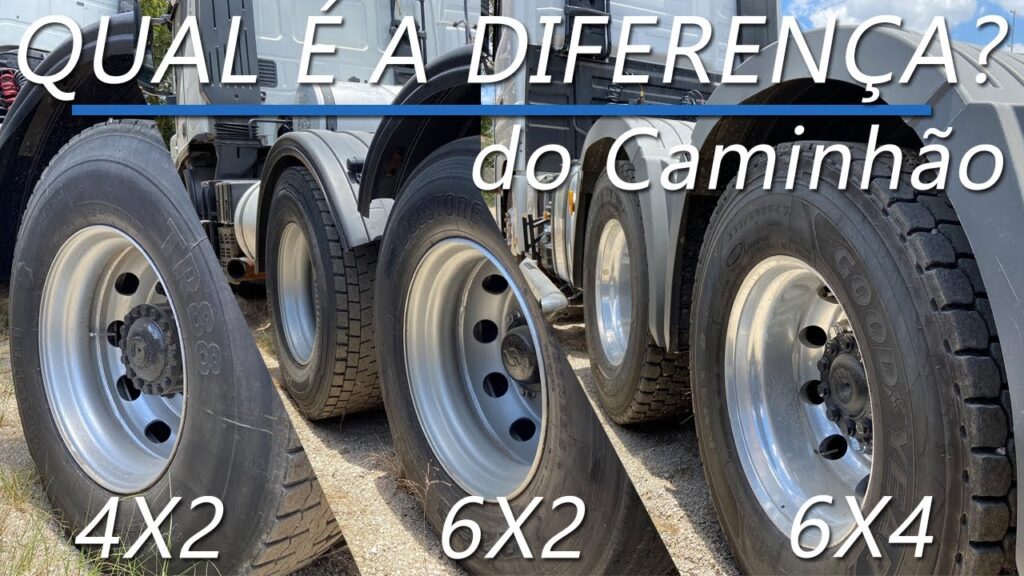 Qual é o significado das numerações 6 x 4, 8 x 4, 8 x 8, em eixo caminhão