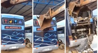 Oficina destrói ônibus de dono que não pagou pelo serviço