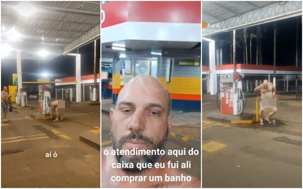 Grave: Motorista é impedido de tomar banho em posto de combustível.