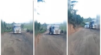 Caminhoneiro trava carreta em subida na sua primeira viagem