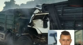 Caminhoneiro com 23 anos morre após caminhão colidir frontalmente contra uma carreta