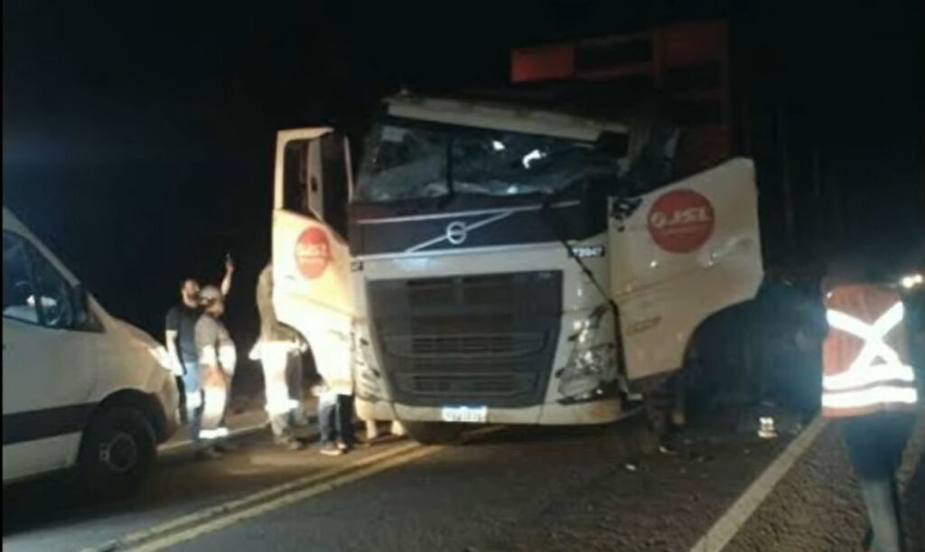 Caminhoneiro morre após ser atingido por tora de eucalipto na BR-262