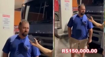 Motorista afirma faturar 150 mil por mês trabalhando com seu caminhão pipa