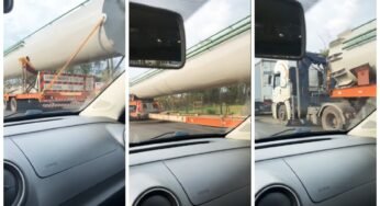 Caixa d’água transportada em rodovia chama atenção pelo tamanho