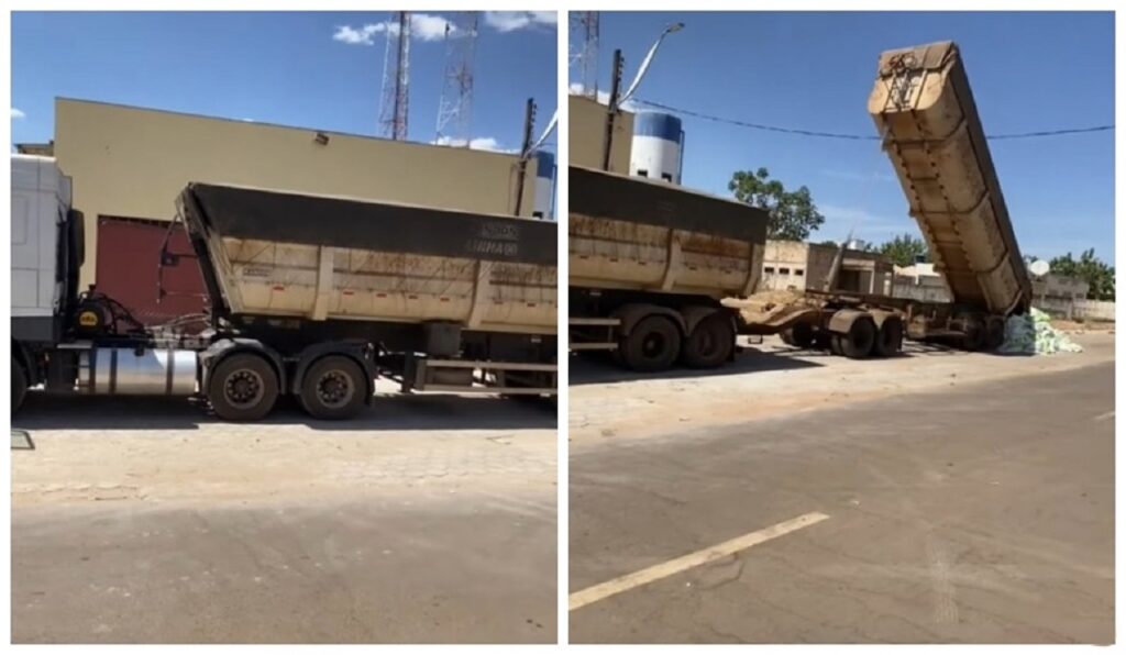 Caminhoneiro Perde a Paciência e Despeja Carga de Sal em Frente à Empresa