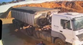 Caminhoneiro cai de caminhão e pede indenização
